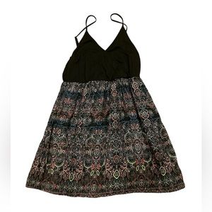 Roxy Summer Dress Black Mini Strap Size Medium M Med